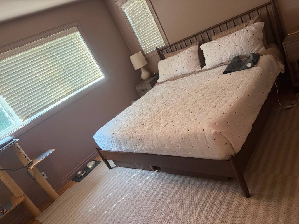 Tidy bedroom after cleaning